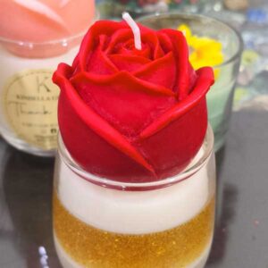 Single Rose in Round Glass